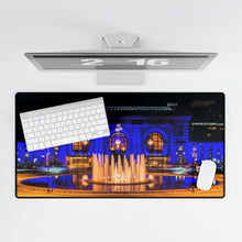 Load image into Gallery viewer, Desk Mat - Kansas City Royals Union Station and Fountain Lit Blue Design